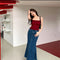 Women Trendy Denim Mid Length Skirts
